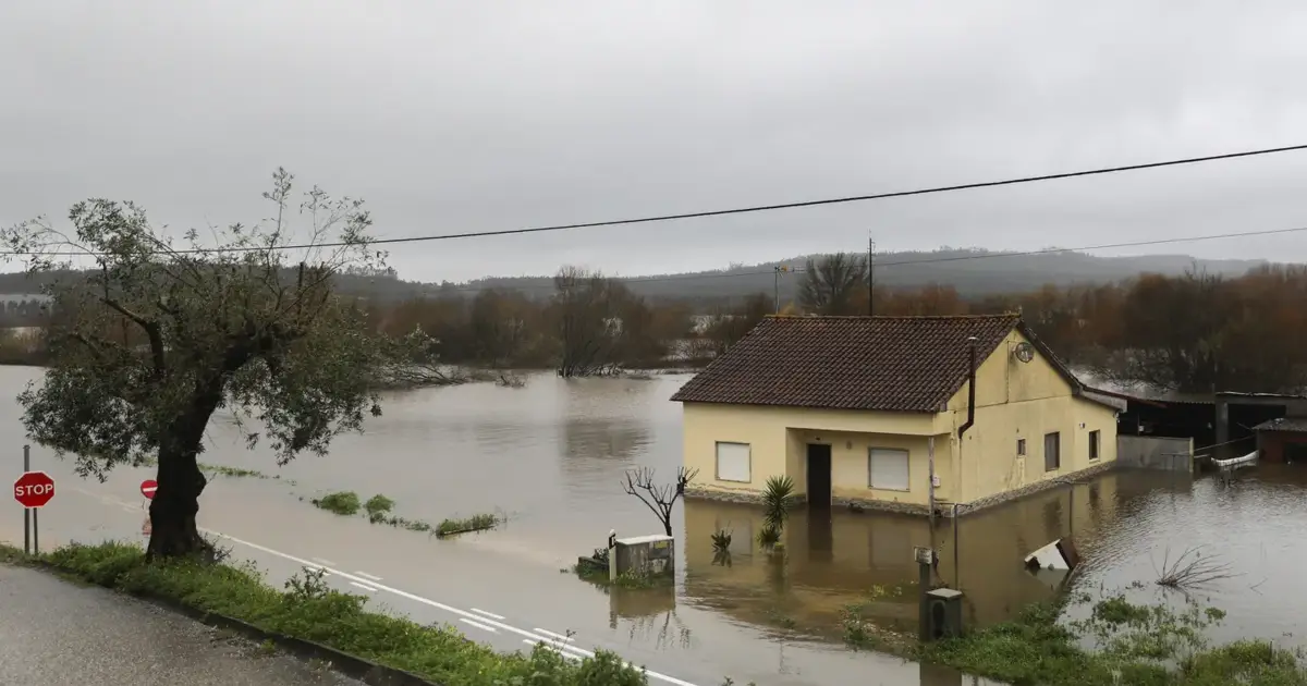 Dique no rio Arunca em Vila Nova de Anços, em Soure, está a ser reforçado
