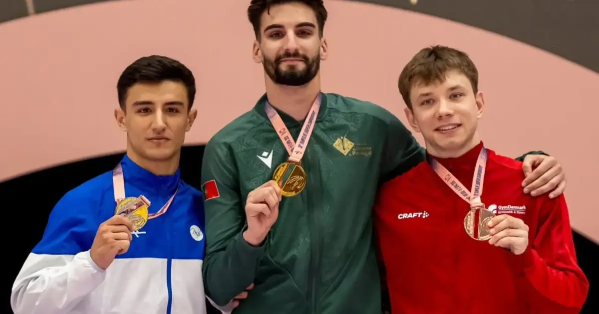 Ginasta Vasco Peso é campeão europeu de tumbling sénior